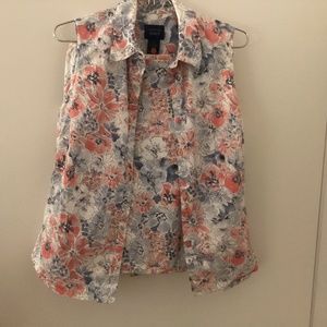 Charter Club Golf Cotton Shirt and Skort in Blue, Pink, White Floral Size 6 Exc!